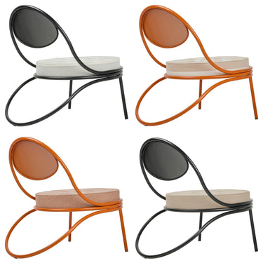 Copacabana Indoor Outdoor Lounge Chair Mathieu Mategot GUBI two enlighten Orange Black Pac