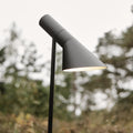 AJ garden modern black pathway light with a blurred natural background