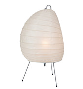 White paper noguchi 1A lantern with black metal stand on a white background