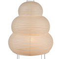 Decorative noguchi washi paper lamp with layered design on a white background