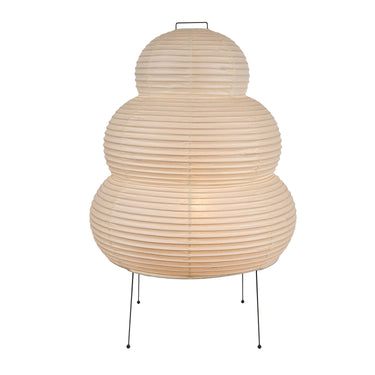 Decorative lamp made of washi paper rounded design on a white background