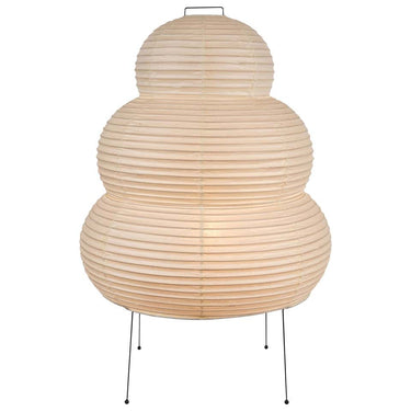 Decorative cloud shaped Akari 24N lamp with layered washi paper design on a white background