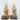 brass hand-shaped bookends on a white background
