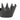 Black metal crown-shaped object on a white background