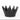 Black metal crown-shaped object on a white background