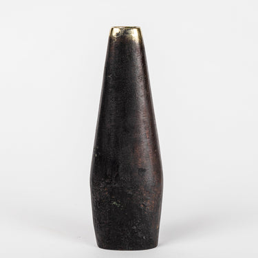 Brass tapered vase on a white background
