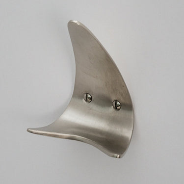 aubock 4086 brushed nickel wall hool on grey wall