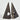 Two triangular metal bookends on a light gray background