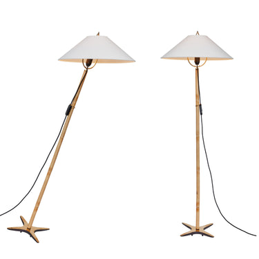 Carl Auböck X-Lamp Bamboo and Brass Floor Lamp