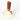 brass cowbell with a brown leather handle on a white background