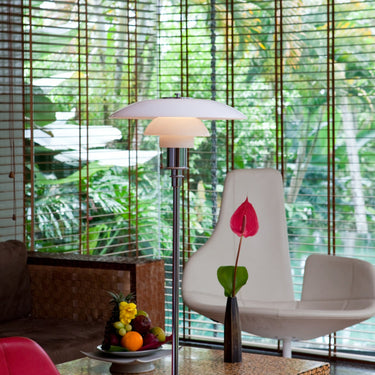 Poul Henningsen 'PH 3½-2½' Floor Lamp for Louis Poulsen Two Enlighten  chrome lifestyle