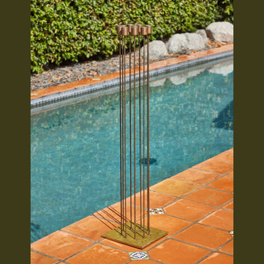 Large Bertoia Studios 10-Rod 'B-2700' Brass, Copper & Silver Sound Sculpture
