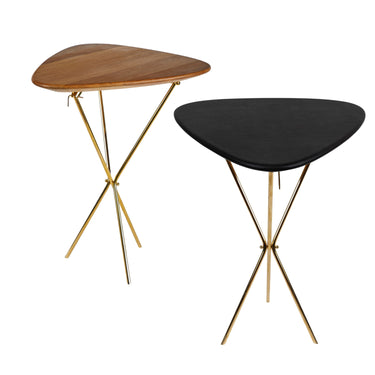 Carl Auböck Model #3642 Brass and Oak or Leather Wrapped Folding Table