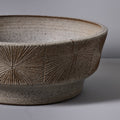earthgender sunburst etching detail ceramic planter cressey maxwell