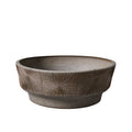 Ceramic low planter with textured design on a white background by earthgender