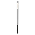 Flindt garden aluminum grey spike mount pathway light against a white background with black spike mount shown