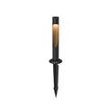 Black outdoor flindt garden pathway light fixture on a white background