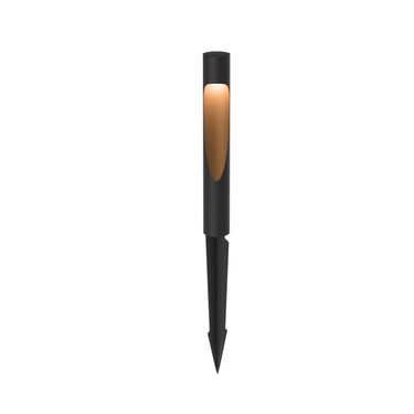 Black pathway light spike mounted metal flindt garden bollard from Louis Poulsen