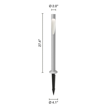 Flindt garden pathway light tall aluminum grey specifications