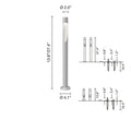 Technical drawing of a louis poulsen flindt garden tall bollard with dimensions labeled