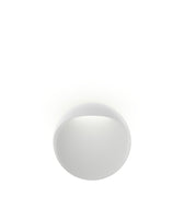 White circular metal wall light on a white background