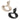 Two midcentury styled rocking horses one beige and one black, on a white background.