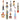 Collection of colorful, abstract figurines on a white background