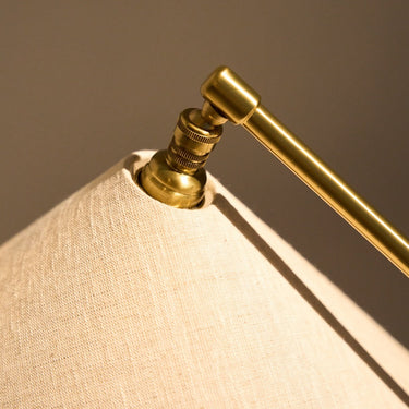 Gräshoppa Table Lamp in Brass with Canvas Shade by Greta M. Grossman for GUBI Two Enlighten detail 