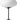 Table lamp with a white shade and black base on a white background