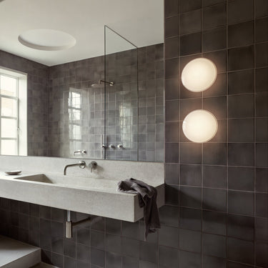 Arne Jacobsen 'AJ Eklipta' Wall or Ceiling Light for Louis Poulsen Two Enlighten  bathroom lifestyle 