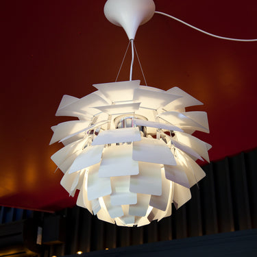 Poul Henningsen 'PH Artichoke' Pendant Light for Louis Poulsen two enlighten lifestyle white 