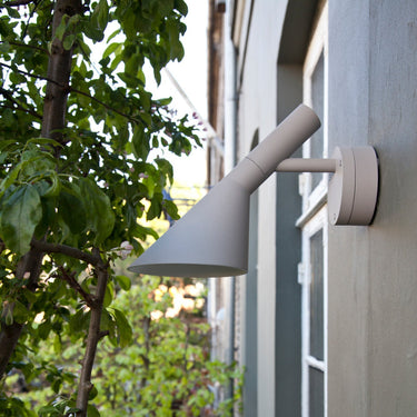 Arne Jacobsen 'AJ 50' Outdoor Wall Light for Louis Poulsen Two Enlighten white outdoor lifestyle 