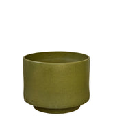 V3518 Monumental 1960s Gainey Olive Green Speckle Glazed Ceramic Planter
