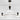 Modern chandelier with white shades and black accents on a white background