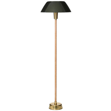 Lisa Johansson-Pape 'Senator' Floor Lamp for Innolux OyFloor lamp with black shade and brass base on a white background by Two Enlighten