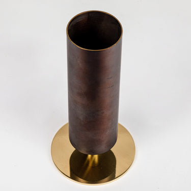 aubock cylindrical brass vase and brass base