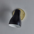 V3478 1960s Black & Brass Wall Lamp Attributed to Jacques Biny for Two Enlighten