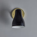 V3478 1960s Black & Brass Wall Lamp Attributed to Jacques Biny for Two Enlighten