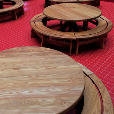 Pierre Chapo 'T21 Sfax' Handcrafted Wood Table in Oak for Two Enlighten