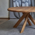 Pierre Chapo 'T21 Sfax' Handcrafted Wood Table on grey rug for Two Enlighten
