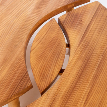 Pierre Chapo 'T22 Bow' Handcrafted Modular Low Table detail in Elm for Two Enlighten