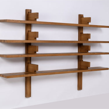 Pierre Chapo 'B17' Handcrafted Wood Shelf on white wall for Two Enlighten