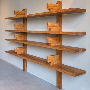 Pierre Chapo 'B17' Handcrafted Wood Shelf on white wall for Two Enlighten