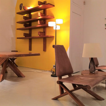 Pierre Chapo 'B17' Handcrafted Wood Shelf in Display showroom for Two Enlighten
