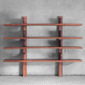 Pierre Chapo 'B17' Handcrafted Wood Shelf on Grey wall for Two Enlighten