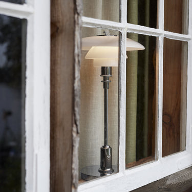 PH 2/1 portable chrome table lamp louis poulsen poul henningsen two enlighten  lifestyle