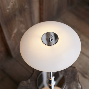 PH 2/1 portable chrome table lamp louis poulsen poul henningsen two enlighten outdoor lifestyle shade detail 