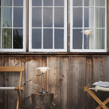 PH 2/1 portable chrome table lamp louis poulsen poul henningsen two enlighten outdoor lifestyle