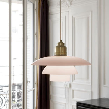 Poul Henningsen 'PH '3½-3' Glass Pendant for Louis Poulsen Two Enlighten pale rose lifestyle