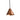 Copper conical pendant light on a white background